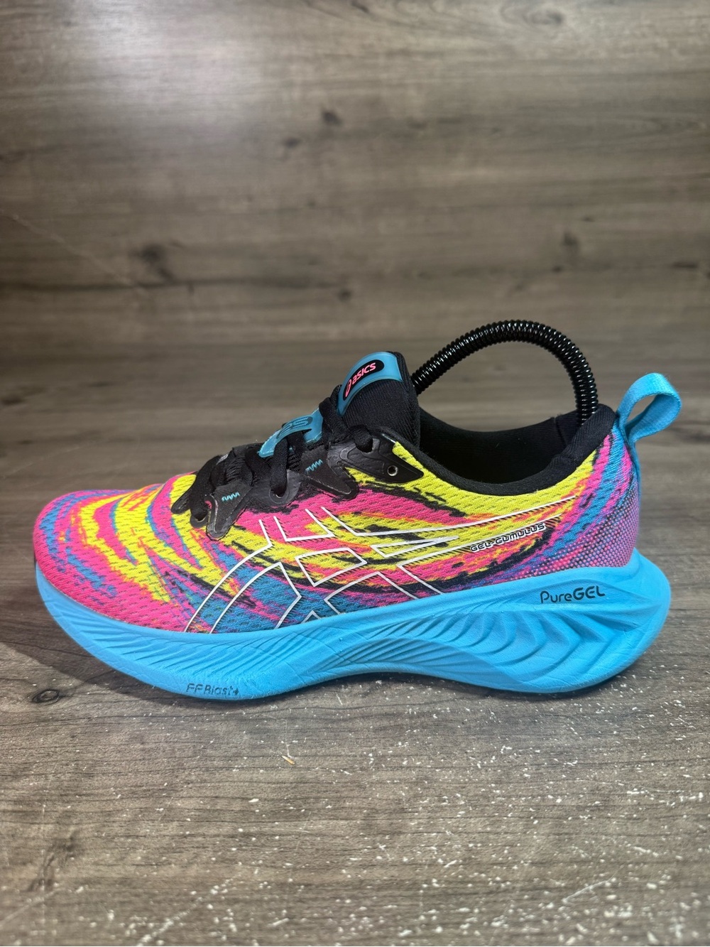 ASICS Gel Cumulus 25 Womens 8 Color Injection Pink Yellow Blue 1012B580-400 - Picture 2 of 9
